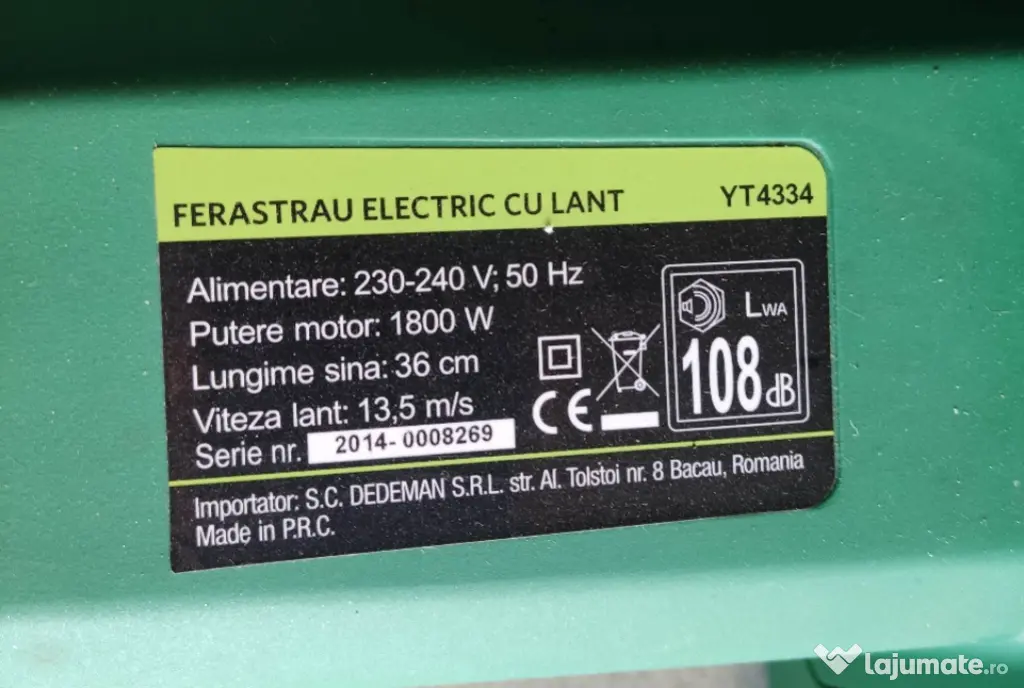 Vând drujbă electrică Grunman