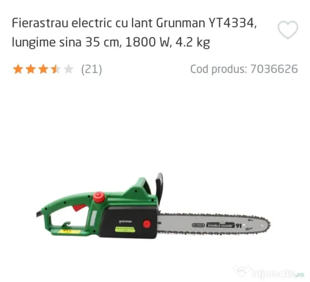 Vând drujbă electrică Grunman