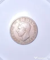Monedă veche britanică 2 Shillings (Florin) 1948 Regele George VI, piesă de colecție