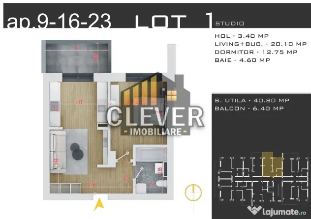 Studio 2 camere, Promo Parcare și Finisaje la Alegere, P...