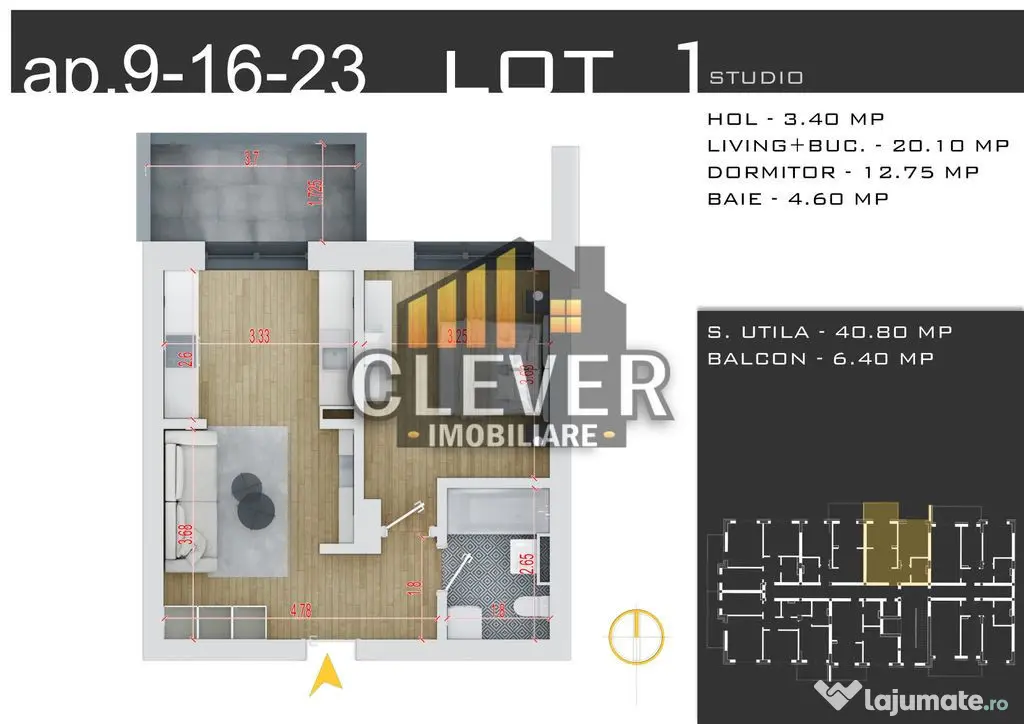 Studio 2 camere, Promo Parcare și Finisaje la Alegere, P...