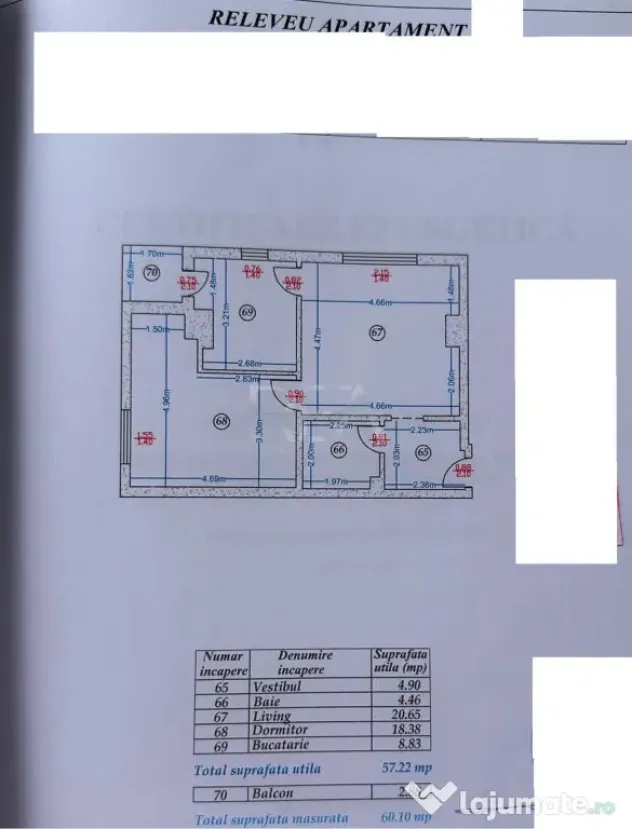 2 camere Alba Iulia, centrală, parcare, et. 7, an 2016, 60