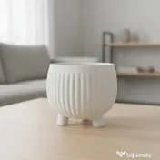Ghiveci Decorativ Modern pentru Plante, stil Japandi, 12cm, Imprimare 3D 