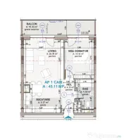 Apartament lux 2 camere, 45 mp, terasa 10 mp, etaj intermedi 