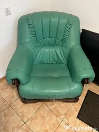 Set 2 fotolii piele verzi 