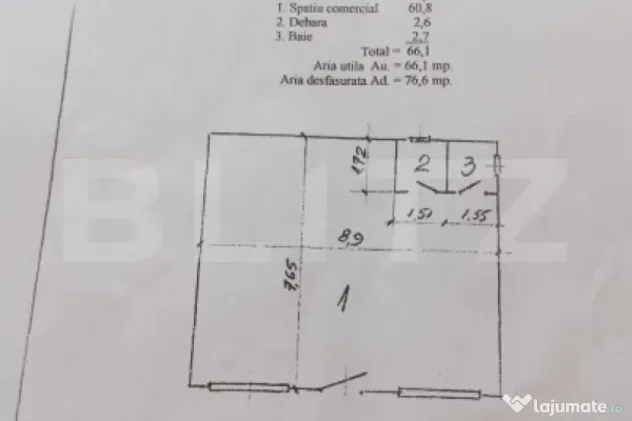 Spatiu comercial in Reghin 60 MP