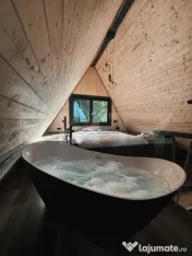 Cabana moderna A-Frame, jacuzzi, regim hotelier 