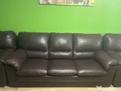 Set canapea extensibila și fotolii piele naturală