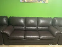 Set canapea extensibila și fotolii piele naturală