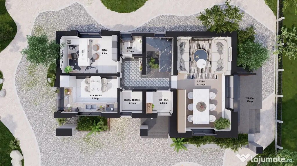 Duplex modern în Corbeanca, toate utilitățile, curte proprie și finisa