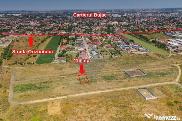 Teren de 416 mp in zona Bujac, fs 17m, Cartier nou - Arad (Arad)
