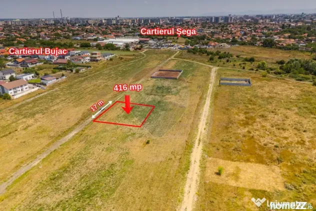 Teren de 416 mp in zona Bujac, fs 17m, Cartier nou - Arad (Arad)