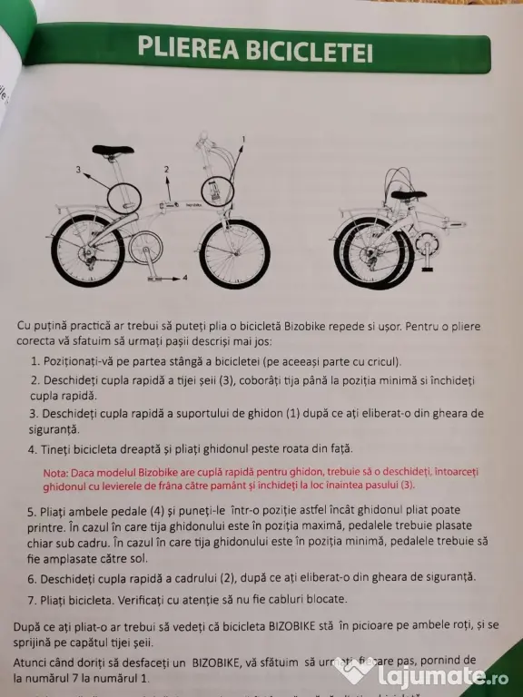 vanzare bicicleta pliabila bizobike B-Qin