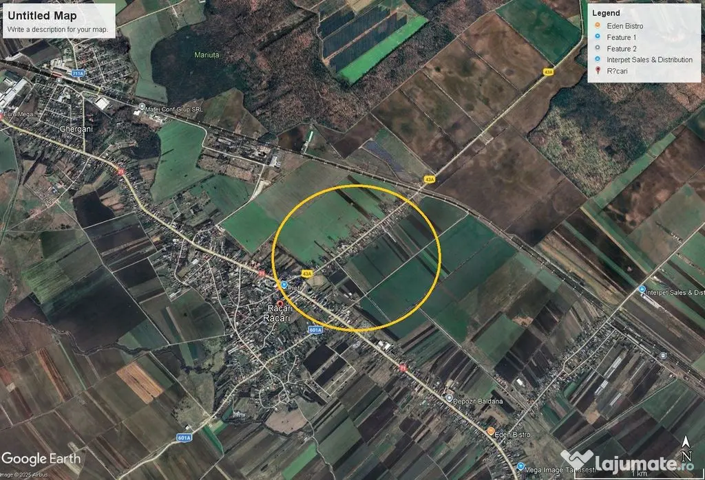 Teren 9884 mp intravilan Racari - Dambovita