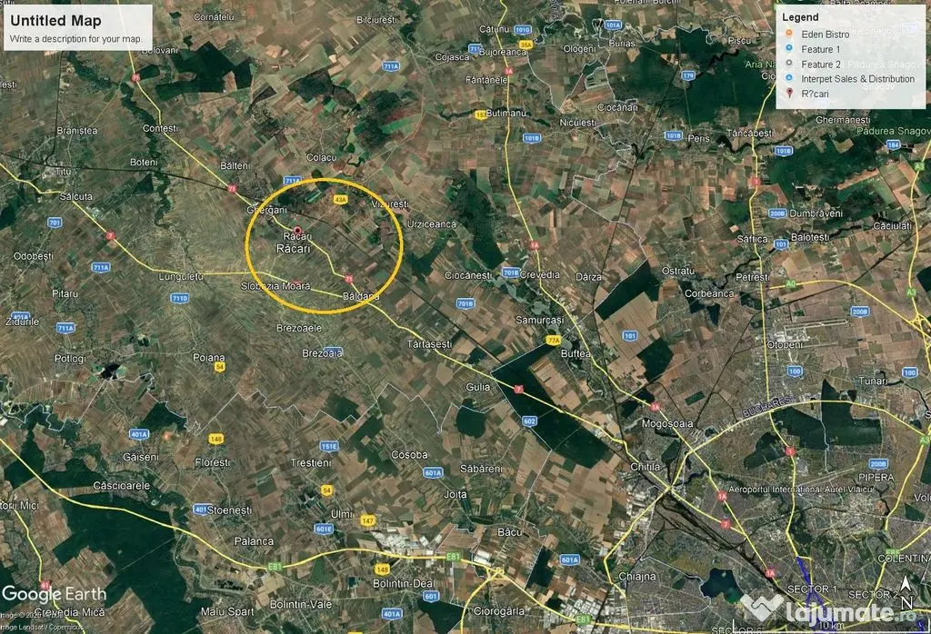 Teren 9884 mp intravilan Racari - Dambovita