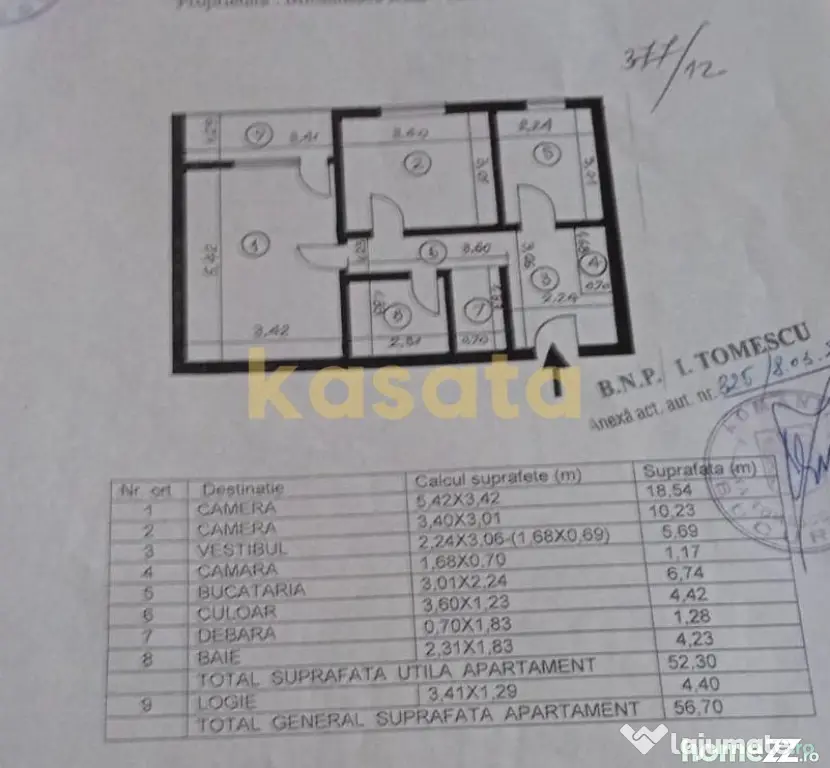 Apartament 2 camere decomandat | Ozana | Etaj 2 | 56,7 mp
