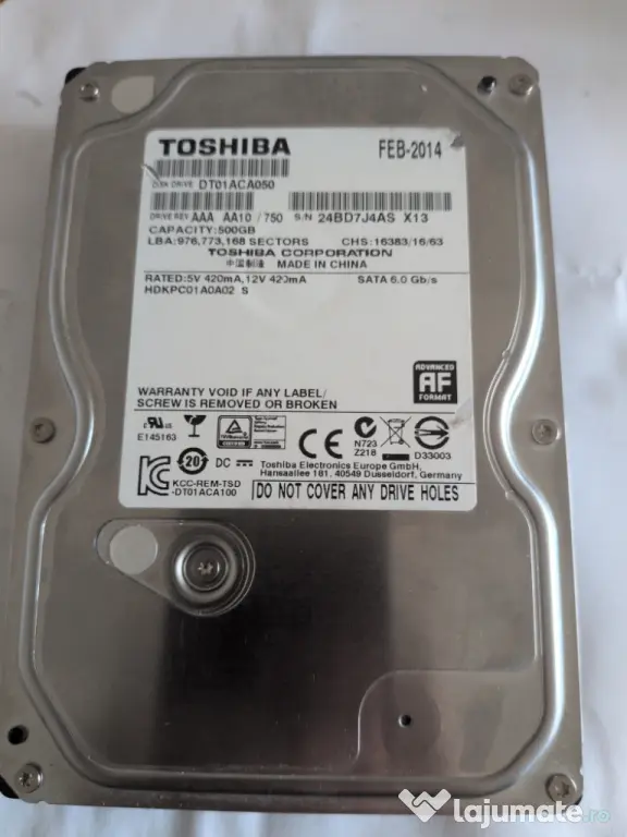 Hard disc Toshiba 500gb