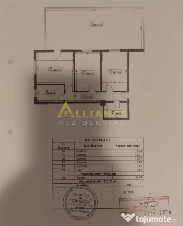 Apartament 3 camere cu terasa spectaculoasa de 54 mp – ...
