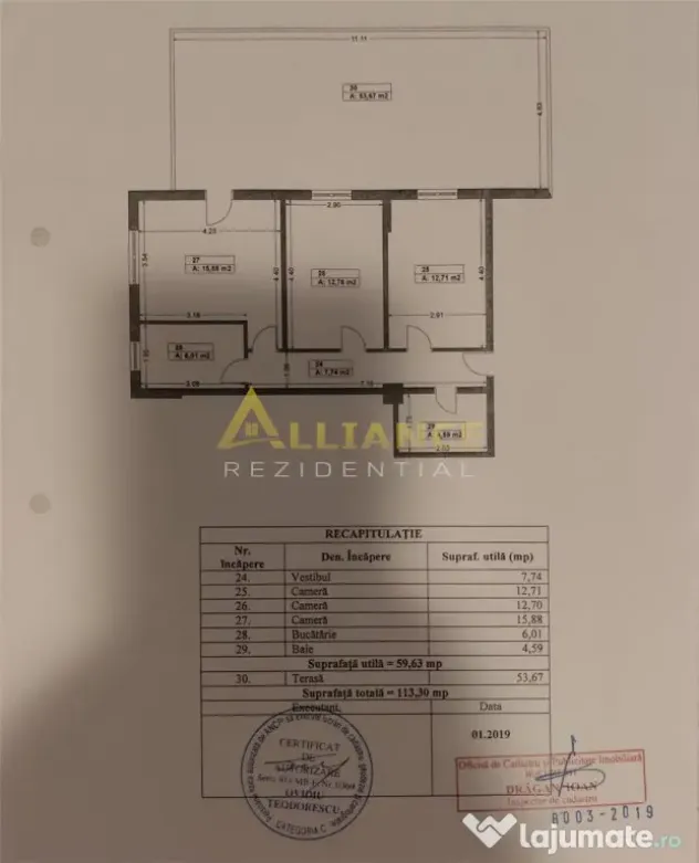 Apartament 3 camere cu terasa spectaculoasa de 54 mp – ...