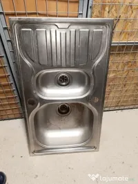 Chiuvetă inox doua scurgeri