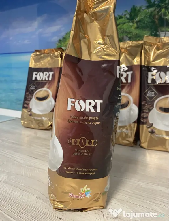 Cafea boabe, Fort, 100% Robusta, 1 kg (stoc 5 kg)