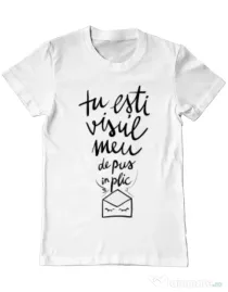 Tricou ADLER barbat Tu esti visul meu Alb
