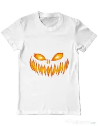 Tricou ADLER barbat Scary pumpkin face Alb