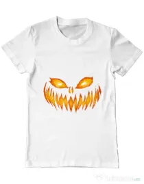 Tricou ADLER barbat Scary pumpkin face Alb