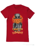 Tricou ADLER barbat I want you to halloween Rosu