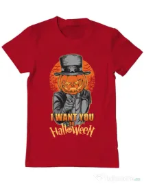 Tricou ADLER barbat I want you to halloween Rosu