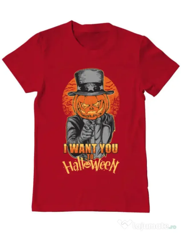 Tricou ADLER barbat I want you to halloween Rosu
