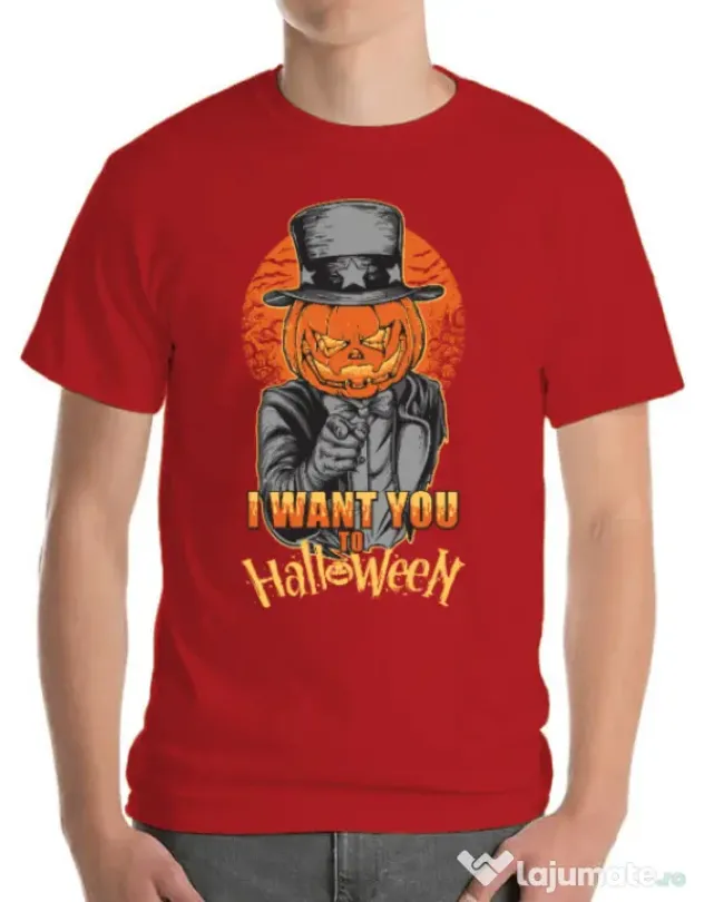 Tricou ADLER barbat I want you to halloween Rosu