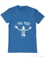 Tricou ADLER barbat Free hugs Albastru azuriu