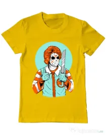 Tricou ADLER barbat Clown killer Galben