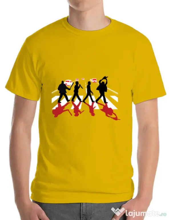 Tricou ADLER barbat Abbey road killer Galben