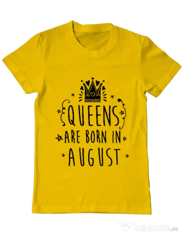 Tricou ADLER barbat Queens are born in August Galben