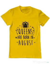 Tricou ADLER barbat Queens are born in August Galben
