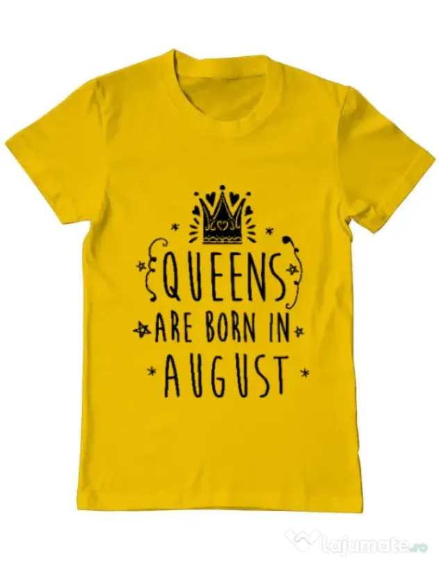 Tricou ADLER barbat Queens are born in August Galben