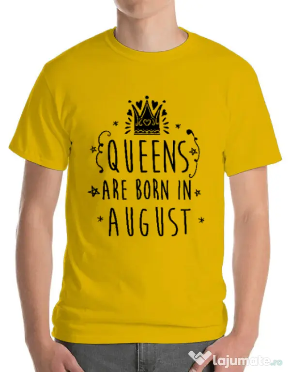 Tricou ADLER barbat Queens are born in August Galben