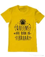 Tricou ADLER barbat Queens are born in February Galben