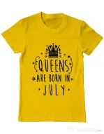 Tricou ADLER barbat Queens are born in July Galben