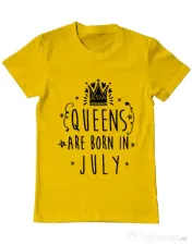 Tricou ADLER barbat Queens are born in July Galben 