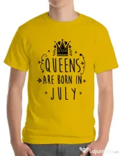 Tricou ADLER barbat Queens are born in July Galben 