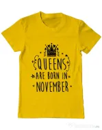 Tricou ADLER barbat Queens are born in November Galben