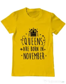 Tricou ADLER barbat Queens are born in November Galben