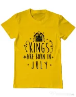 Tricou ADLER barbat Kings are born in July Galben