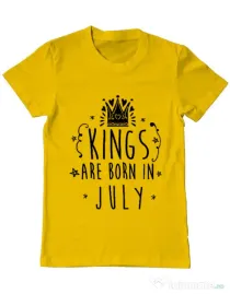 Tricou ADLER barbat Kings are born in July Galben