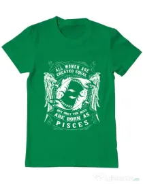 Tricou ADLER barbat The best women are born as Pisces Verde mediu