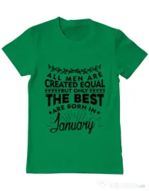 Tricou ADLER barbat The best men are born in January Verde mediu