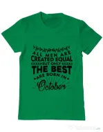Tricou ADLER barbat The best men are born in October Verde mediu